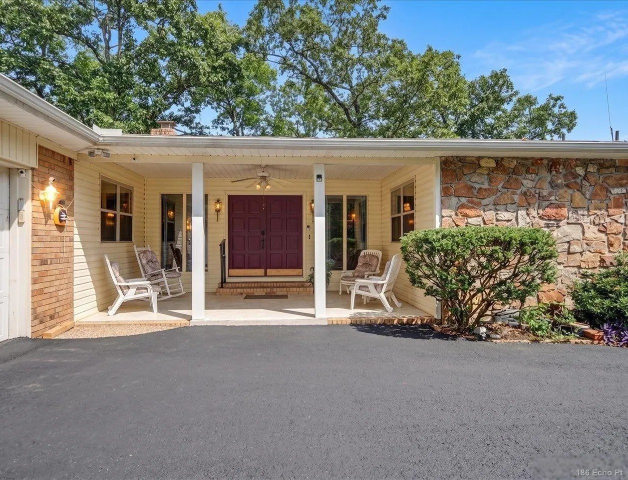 Covered front porch and entry
